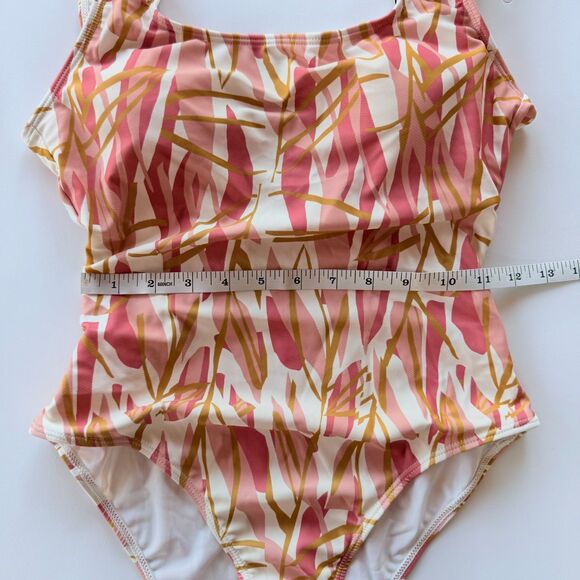 NWT Diarrablu Leila One Piece Square Neck Swimsuit in Blossom Rose Pink & Gold S - Picture 13 of 14